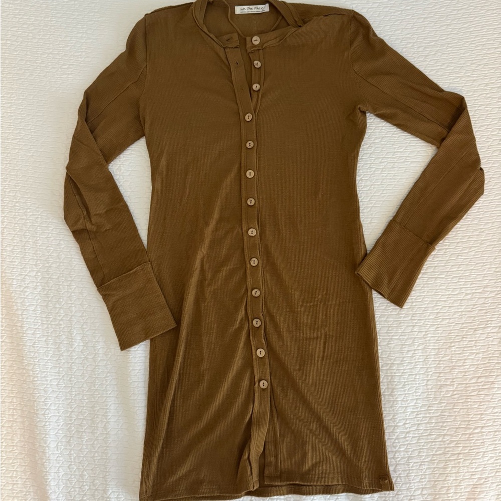 Free People Long Sleeve Brown Dress - Picture 2 of 4